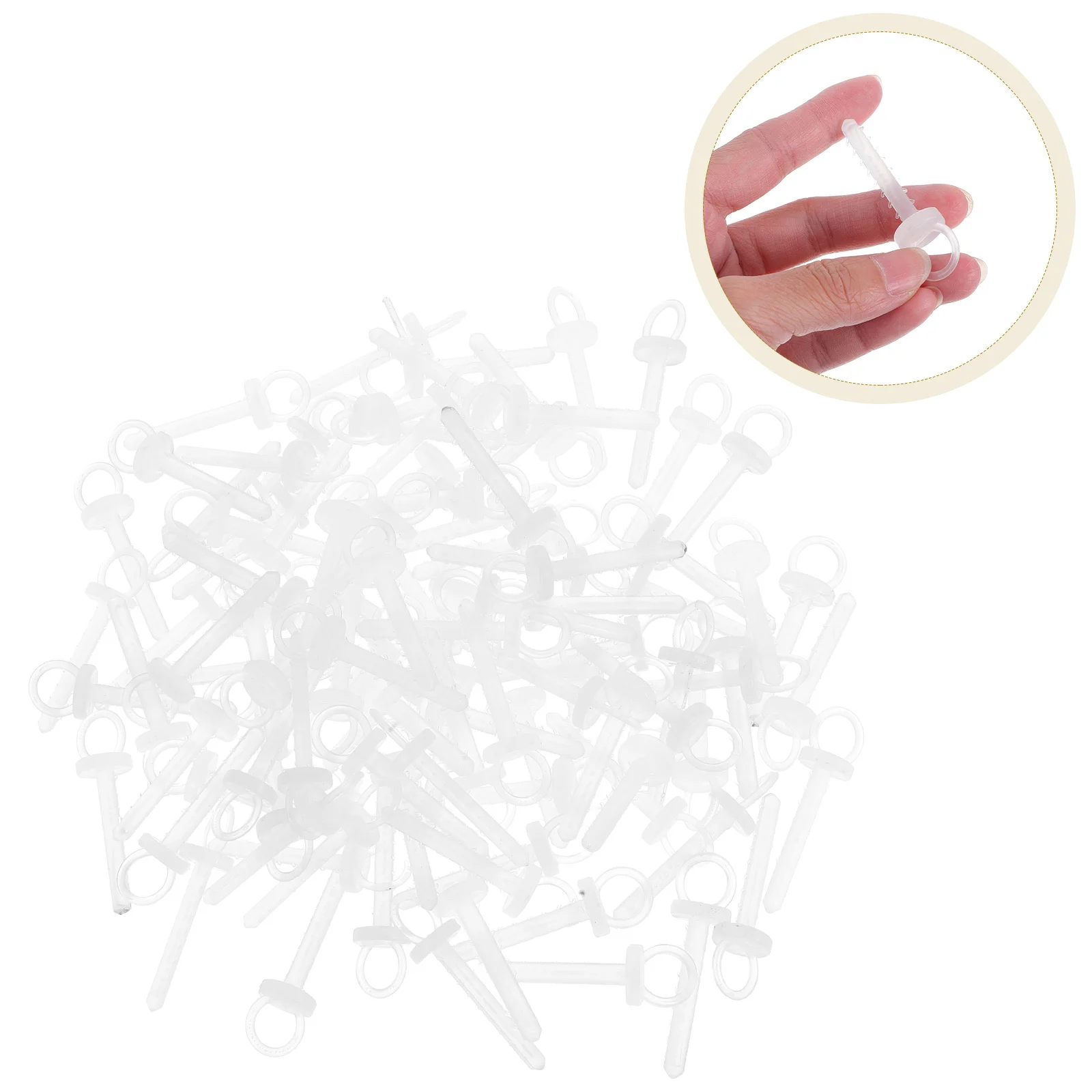 

200Pcs Christmas Ball Pendant Caps Hanging Balls Fittings Plastic DIY Decorative End Covers Ball Pendant End Caps