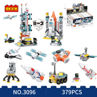 COGO DIY Spacecraft Rocket Building Blocks - Aerospace Launch Center Kits - Christmas Toys for Boys(379Pcs)