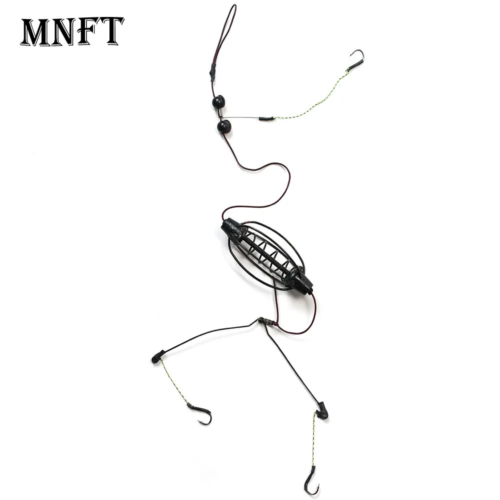 1Set Karpfen Angeln Feeder Angeln Frühling Köder Käfig Füllen Köder Werkzeuge Stecker Spielen Schwarz Haken Rig Set Feeder Tackle angeln Köder Käfige