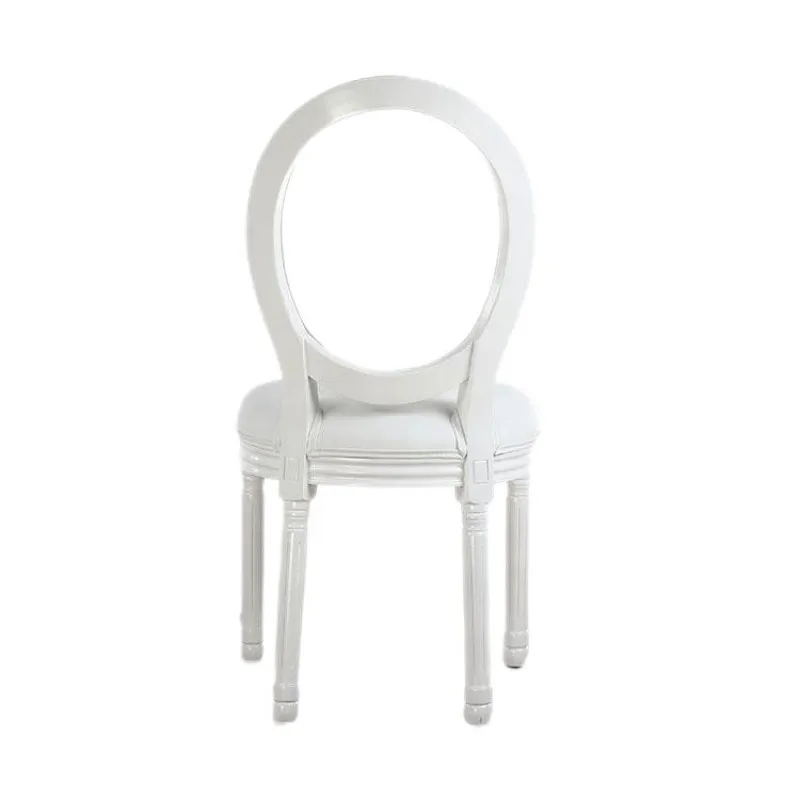 Modern elegant leather white wood restaurant event furniture Luxury hotel wedding chairs