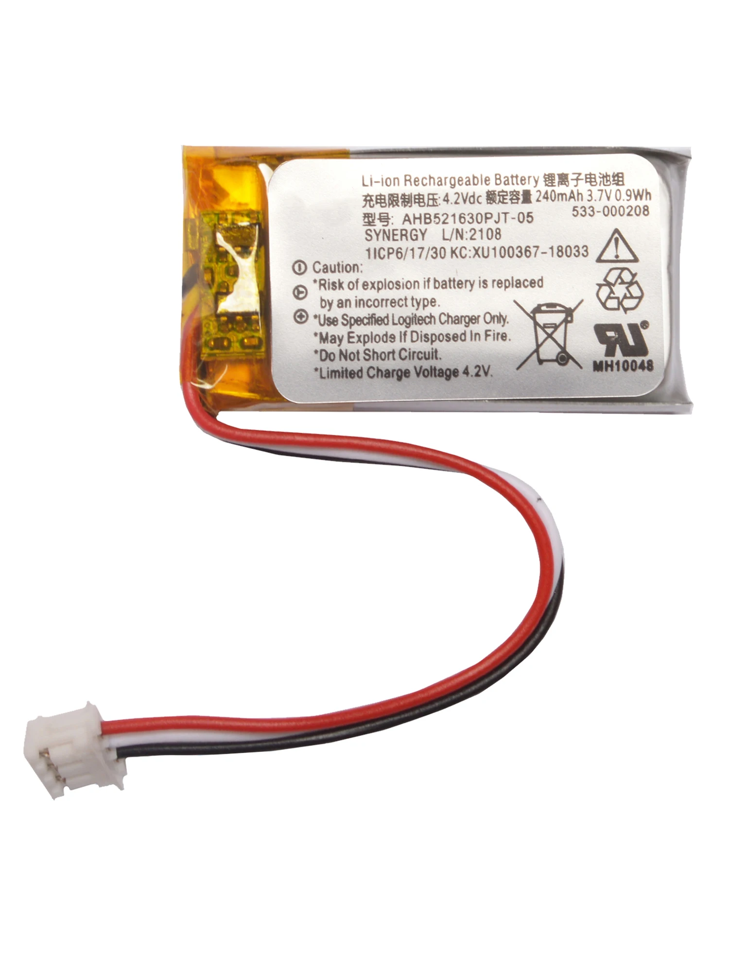 Bateria de substituição de 3.7V 240mAh para Logitech G Pro X GPW 1 2 pés de mouse sem fio patins AHB 521630 PJT-05 Superleve M-R0070 VELOCIDADE