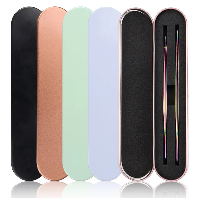 Boîte de rangement exquise pour pinces à cils à double compartiment, étui de protection pour pinces à cils, étui de beauté pour extensions de cils, outils de maquillage