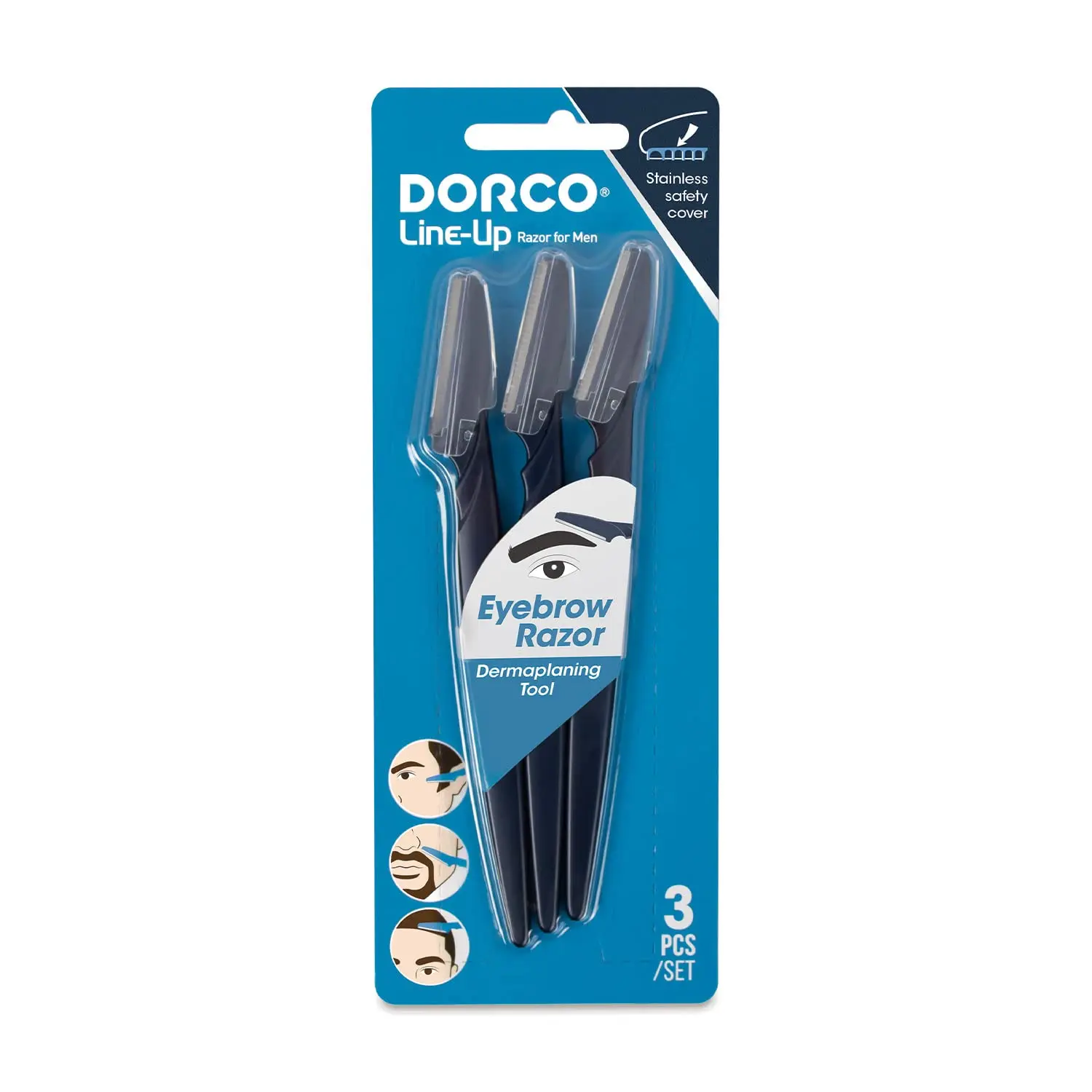 

Men's Line-Up Razor for Smooth Shave and Beard Edge Trimming with Dermaplaning Tool