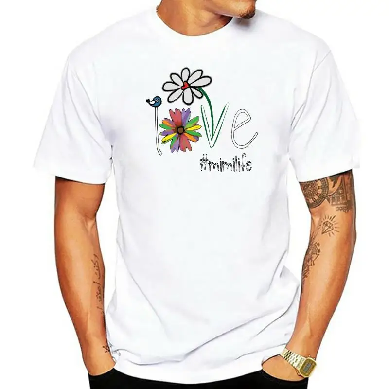 MIMI CUTE LOVE Flower T-Shirt White  Ivory Size S-5XL  T-1382 L@@K