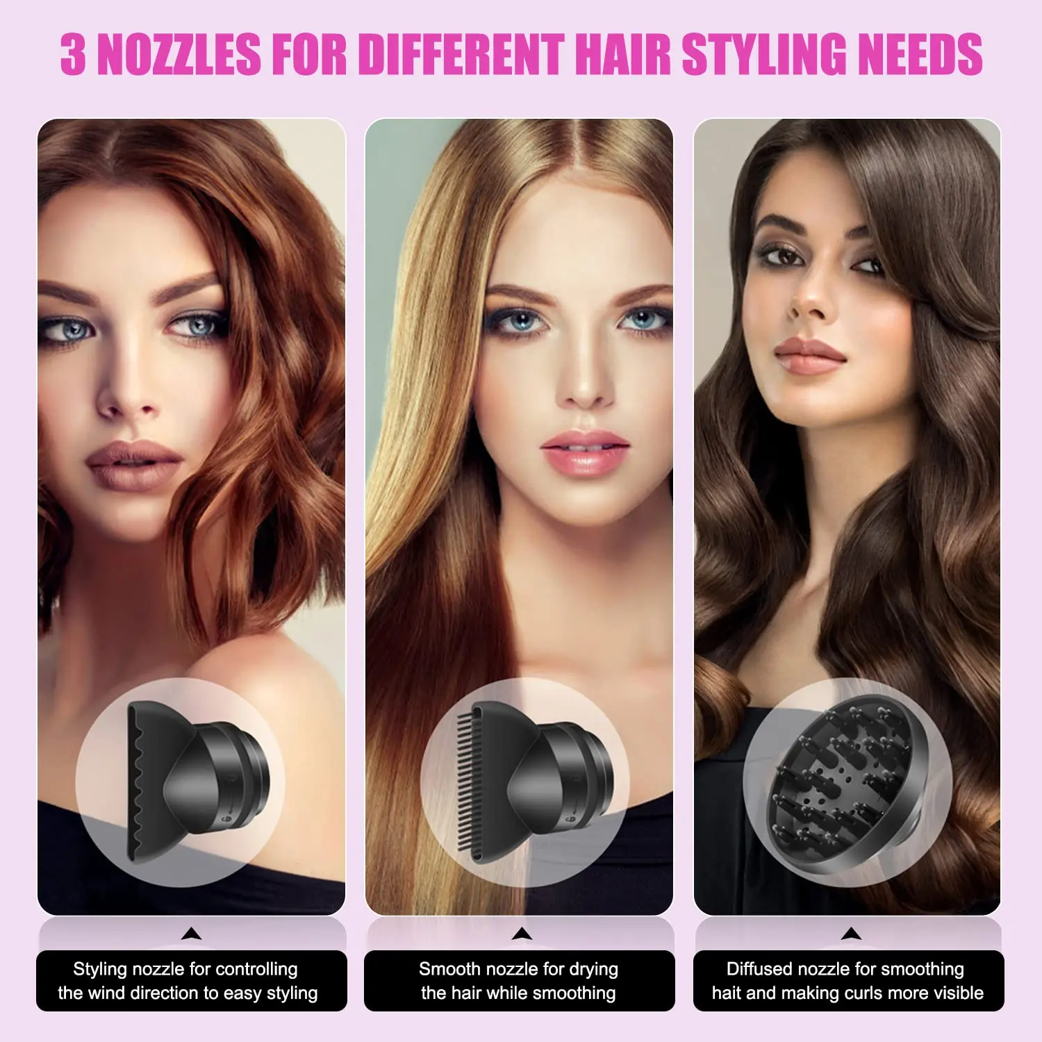 Phenitech Hair Dryer Blow Dryer Fast Drying Low Noise Constant Temperature Control Home Salon