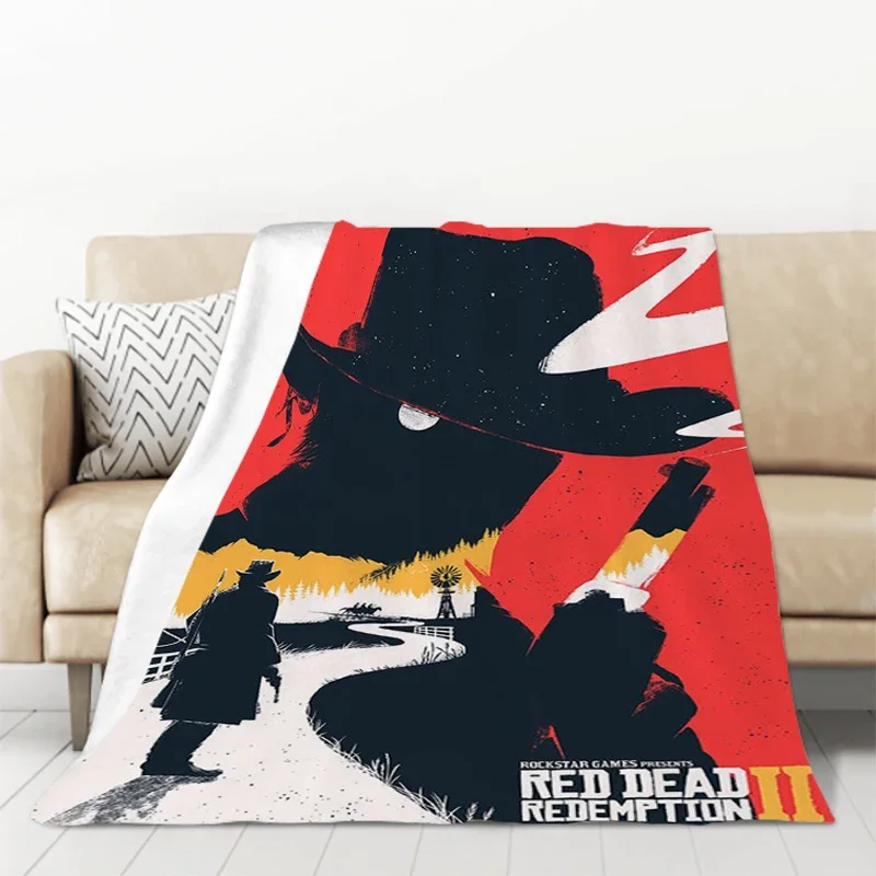Red Dead Redemption  Plaid Throw Blanket Soft Microfiber Bedspread for Sofa Bed or Knee  Perfect for Gaming Fans