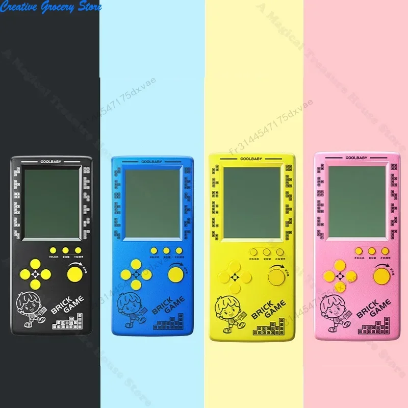 2025 ألعاب ريترو محمولة لوحدة التحكم تتريس 4.1 بوصة شاشة كبيرة للأطفال وحدة تحكم ألعاب الجيب الحنين ألعاب أطفال #3