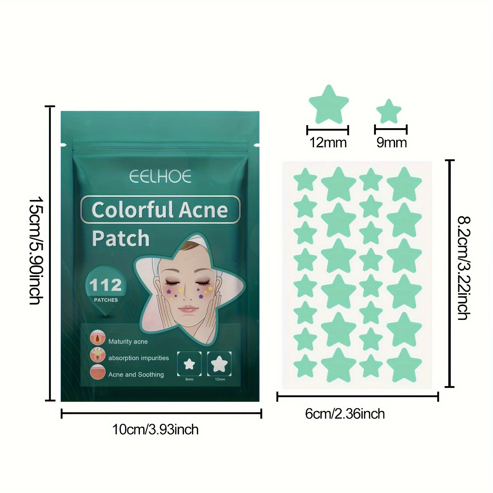 112 Pieces Acne Patch Beauty Tool Star Shape Acne Concealer Facial Spot Repair Dimples Acne Spot Stickers