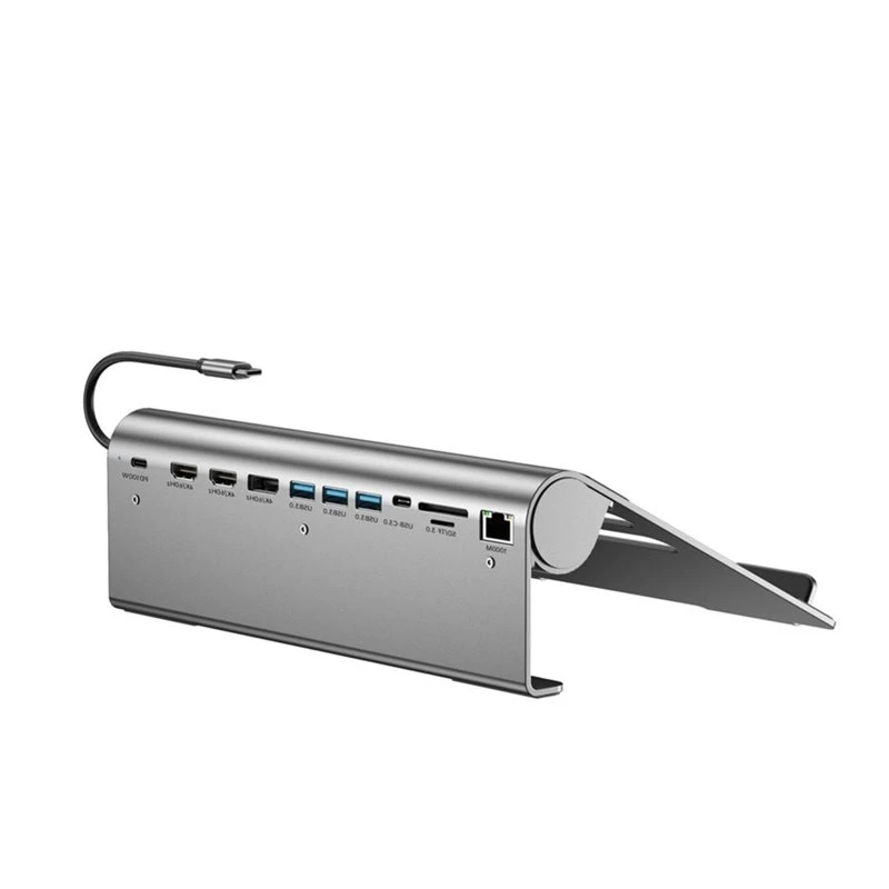 New Arrivals-Laptop Stand& 11 In 1 Type C Docking Station, USB C Hub Featuring 4K@ 60Hz -Compatible, Ethernet Port, PD 3.0 USB A