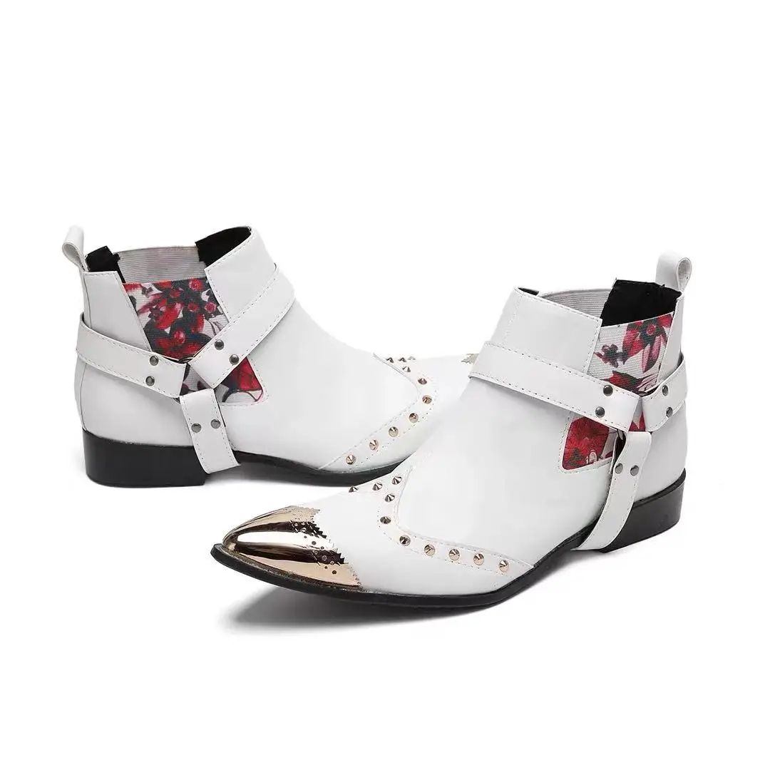 Schwarze Herren-Stiefeletten aus Schlangenleder mit Nietenbesatz, Blockabsatz, auffälliges Design, modische Schuhe für Bars, Bühnen, Streetwear und besondere Anlässe. – Detail 26