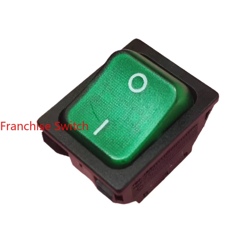 10PCS R13-87B Imported rocker ship type switch 4 feet 2 gears green light hot spot