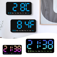 Voice Control Digital Alarm Clock Temperature Date 2 Display Mode Snooze Night Mode Table Clock USB-Type-C Port 2/24H LED Clock