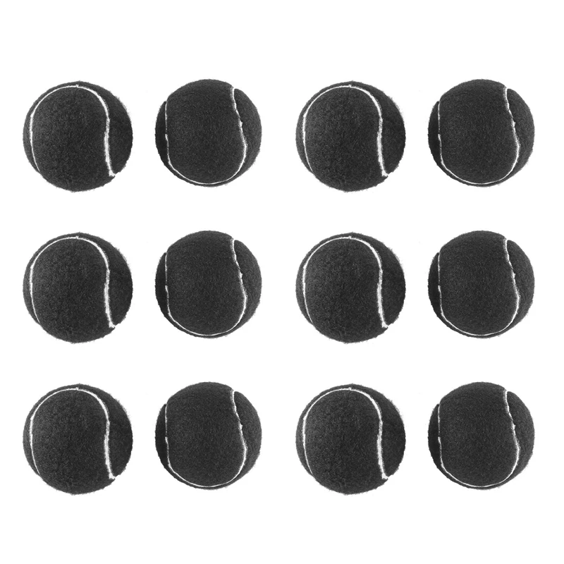 12 PCS Precut Walker Tennis Ball For Furniture Legs And Floor Protection,Heavy Duty Long Lasting Felt Pad Covering,Black