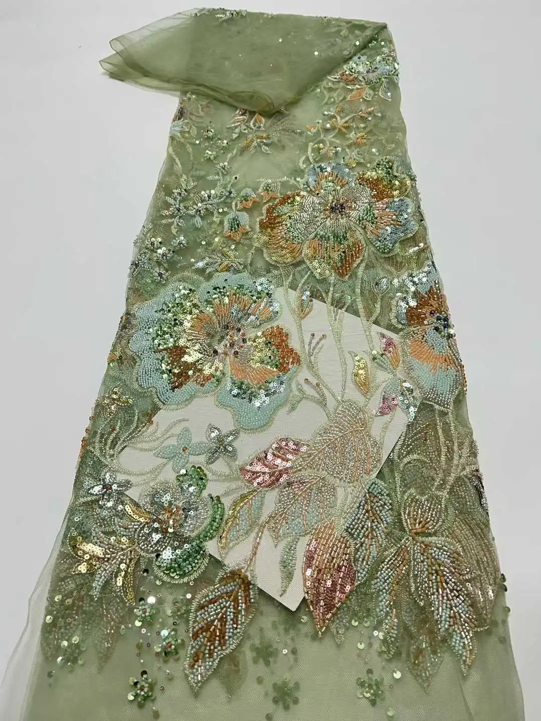 

Новая французская тюлевая кружевная ткань из Нигерии с бисером и пайетками, хит продаж 2026 года, для пошива элитных свадебных платьев и нарядов для невест