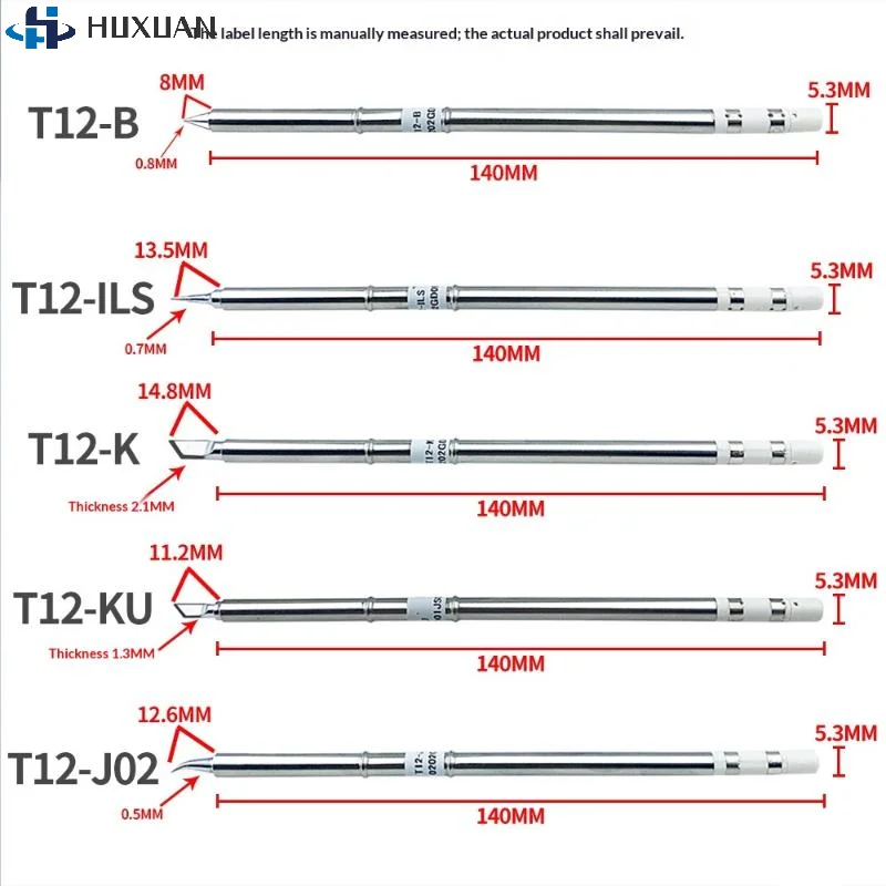 1PCS T12 I ILS J02 JL02 K KU Soldering Iron Tips For Hakko Fx951 DIY T12 Electric Soldering Iron Soldering Station Welding Tool