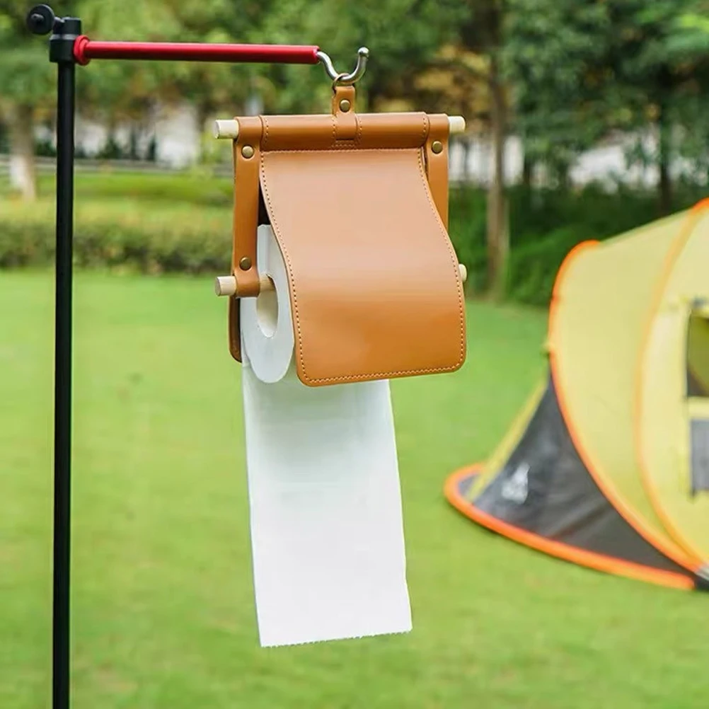 

Hanging Tissue Holder Wooden Stick Wear-resistant Paper Towel Roll Camping Portable Bathroom Reusable Practical Gift Modern