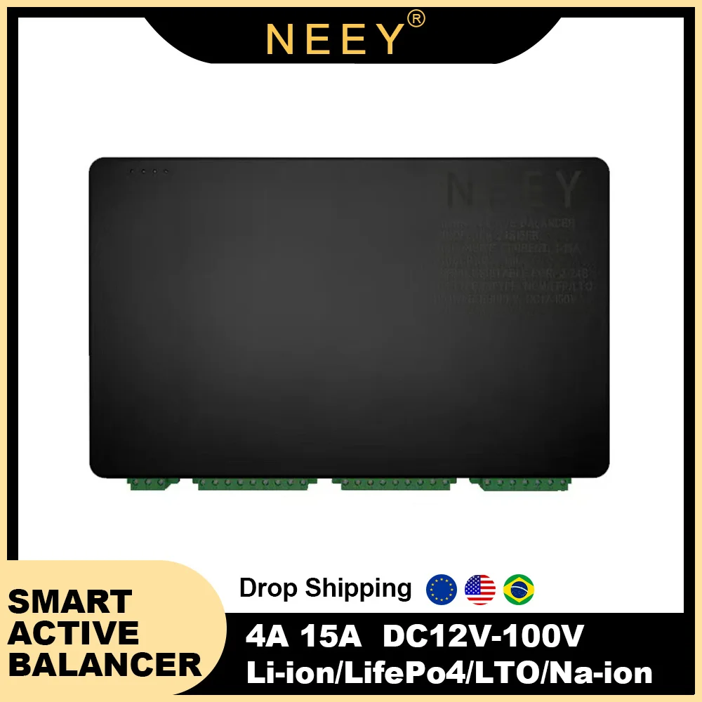 NEEY 4TH Version 4A 15A Smart Active Balancer 4S 8S 10S 14S 16S 20S 21S 22S 24S Lifepo4 / Li-ion/ LTO Battery Equalization