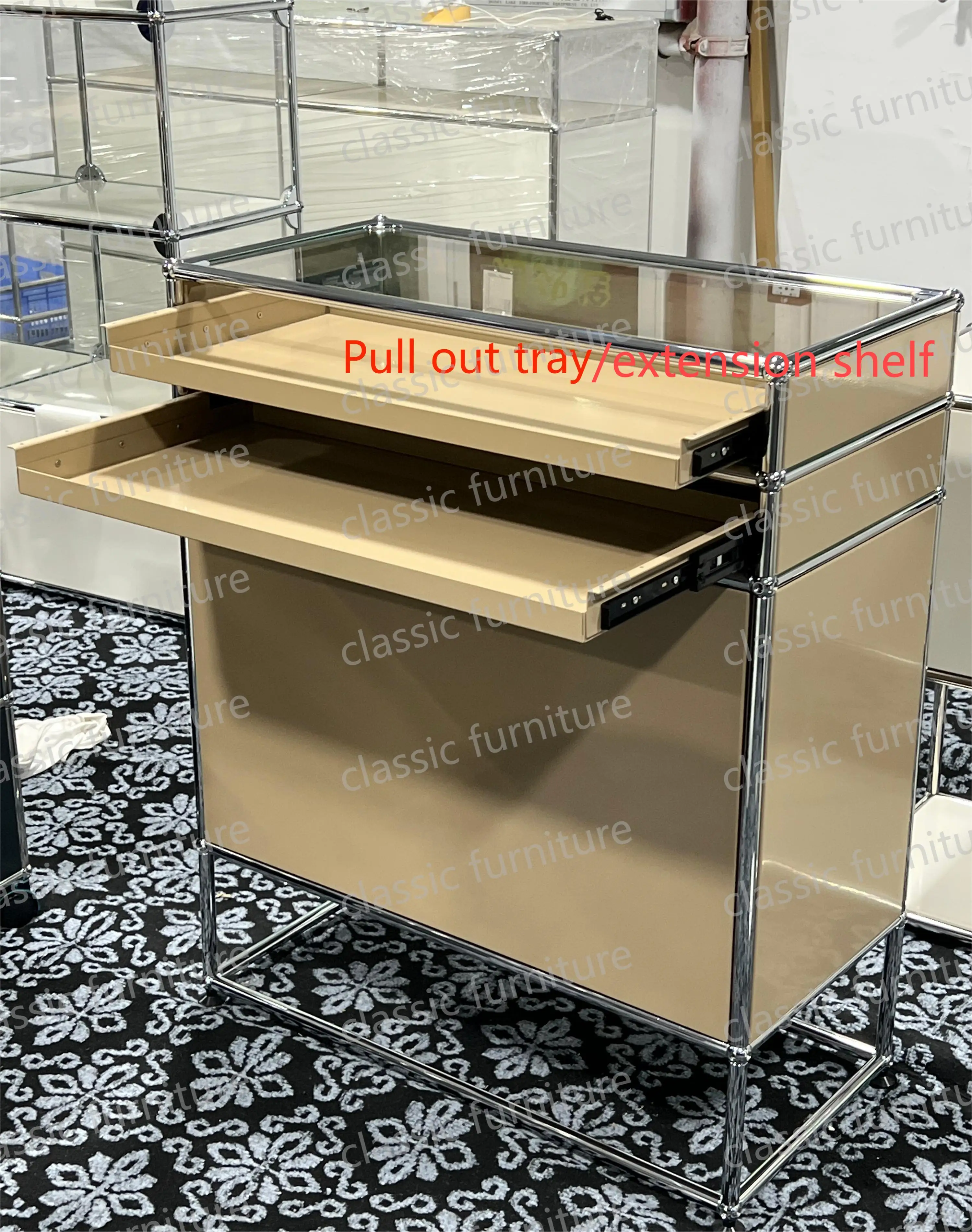 Modular Module Furniture Customized Metal Stainless Steel Cabinet Haller Storage  Sideboard Shelf DIY Living Room