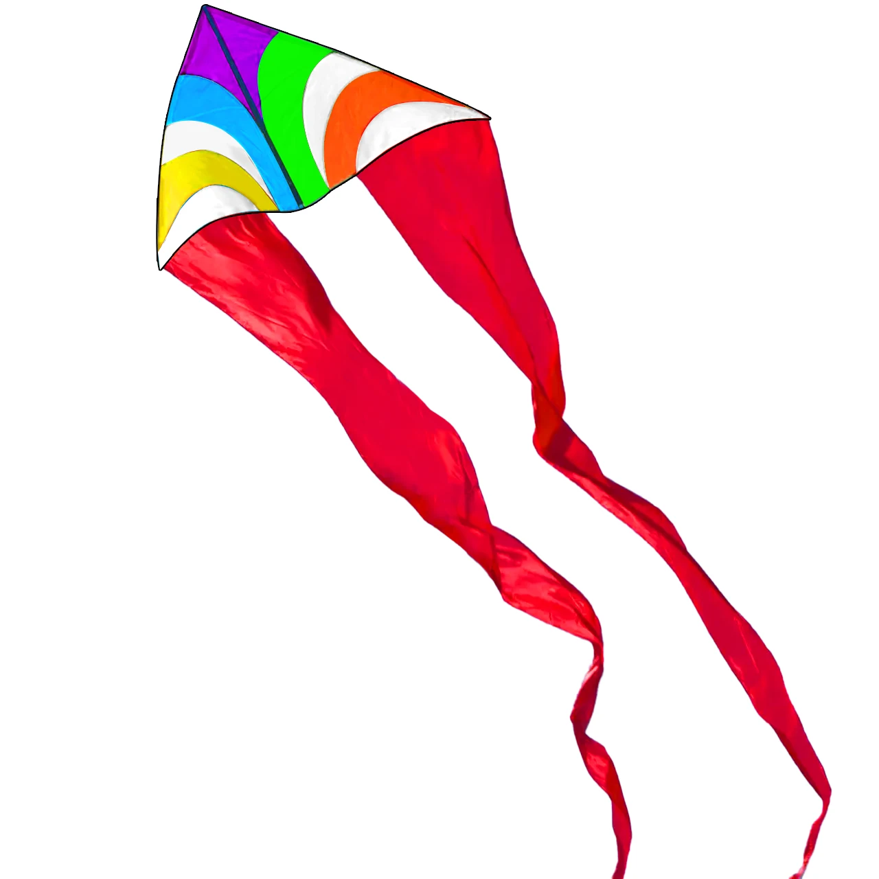 ใหม่ 3m Power Rainbow Triangle /Delta Kites พร้อม Kite Handle และ Line Good Flying