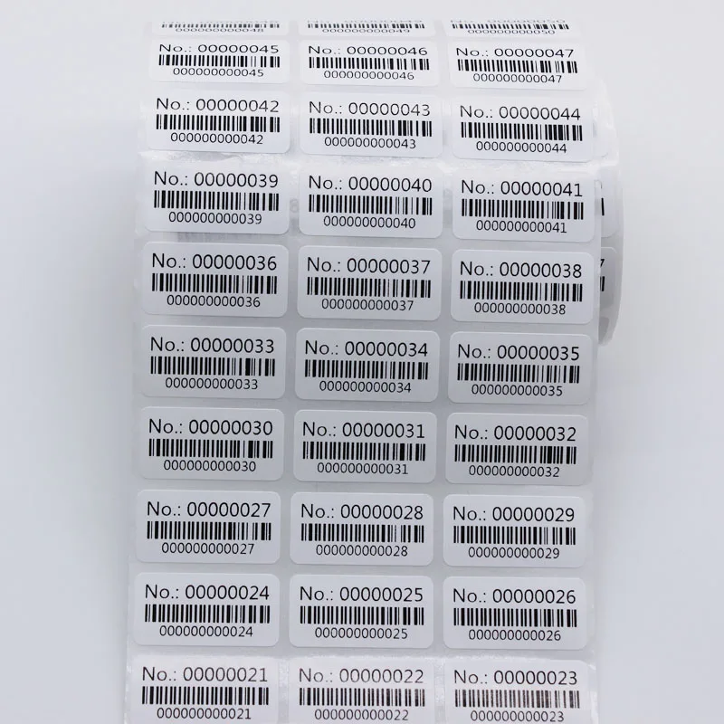 1000pcs Labels 30x15mm Running Number Consecutive Number Serial Numbers with Barcode Inventory Stickers/Adhesive Paper Sticker