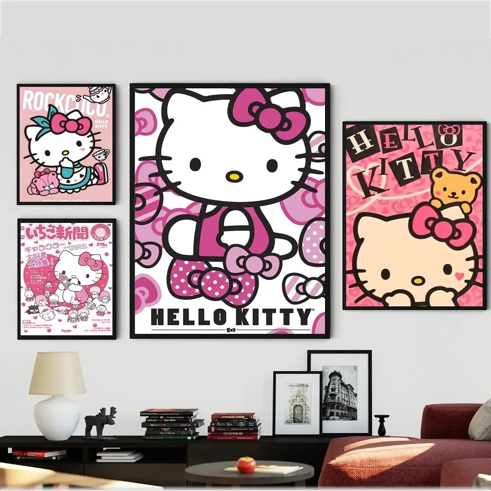 

S-Sario-H-Hello-Kitty Poster Posters Kraft Paper Vintage Poster Wall Art Painting Study Aesthetic Art Small Size Wall Stickers