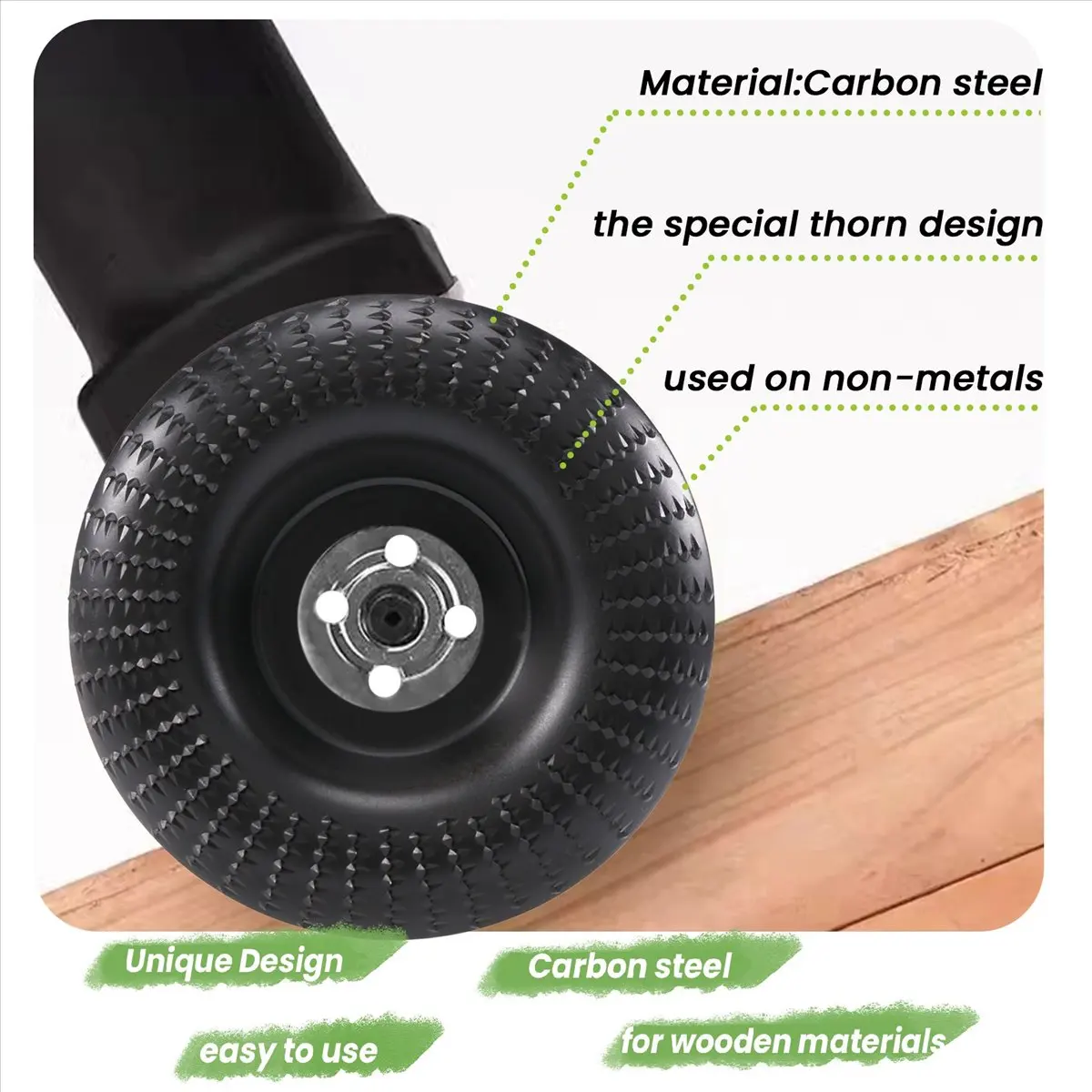 HITL Grinder Wheel Disc 4 Inch Wood Shaping Wheel, Wood Grinding Shaping Disk for Angle Grinders with 5/8inch Arbor