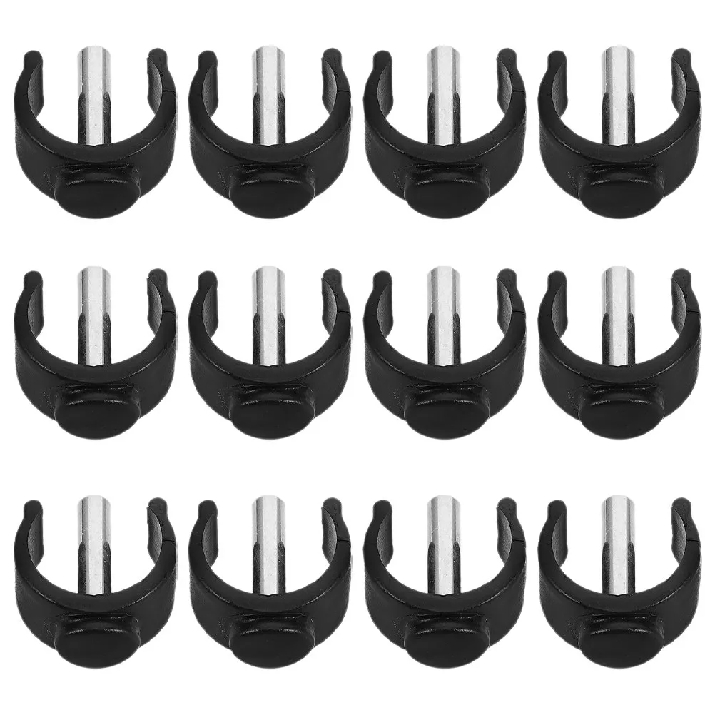 12Pcs Walking Cane Parts C-Clamp for Cane Steel C Clips Replacement Pin Locks Strong Fastening Outdoor Use Stability for Elderly