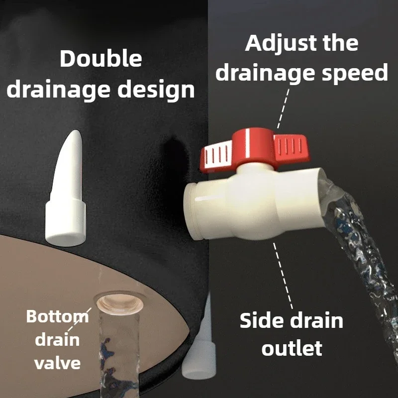 

Портативная складная ванна для дома и улицы, для взрослых, для полного погружения, большая, из ПВХ, черная, 89*55 см