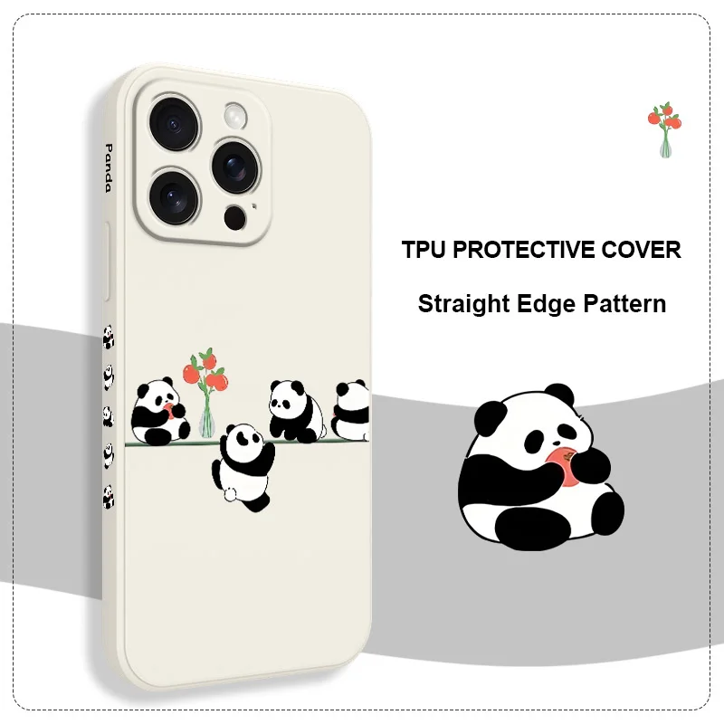 حافظة هاتف الباندا المفضلة لهاتف آيفون 17 16 16e 15 14 13 Plus Pro Max Mini غطاء سيليكون