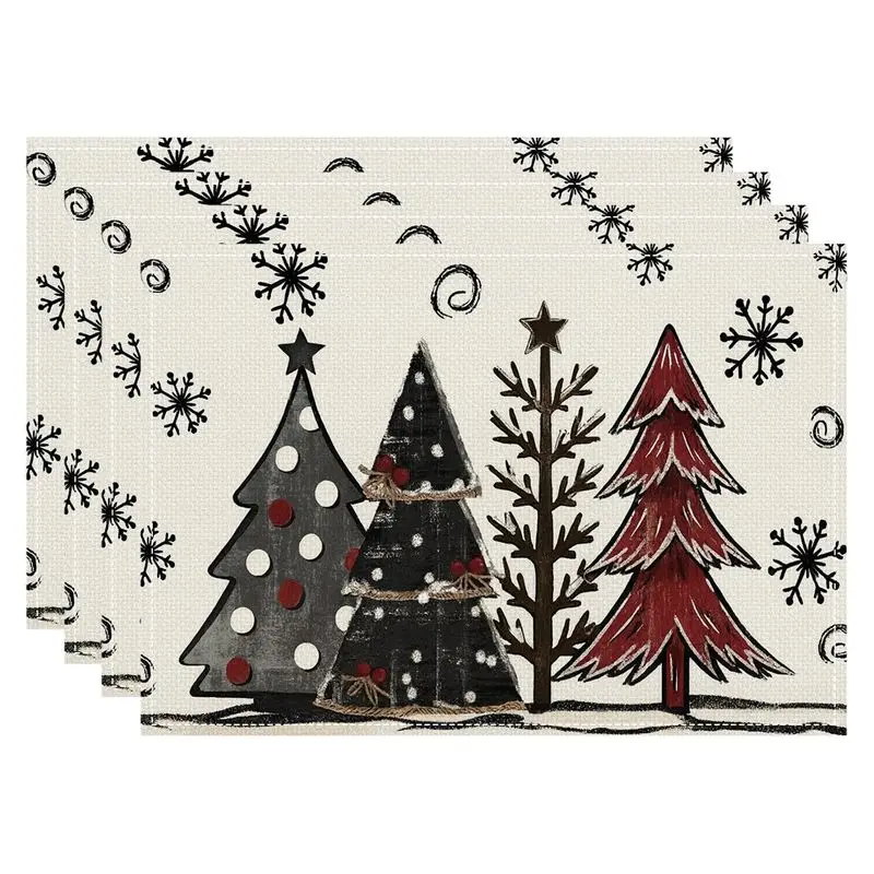 VIKAMA Christmas Tree Meal Mat, Waterproof Insulated Table Mat for Festival Party Restaurant Decor
