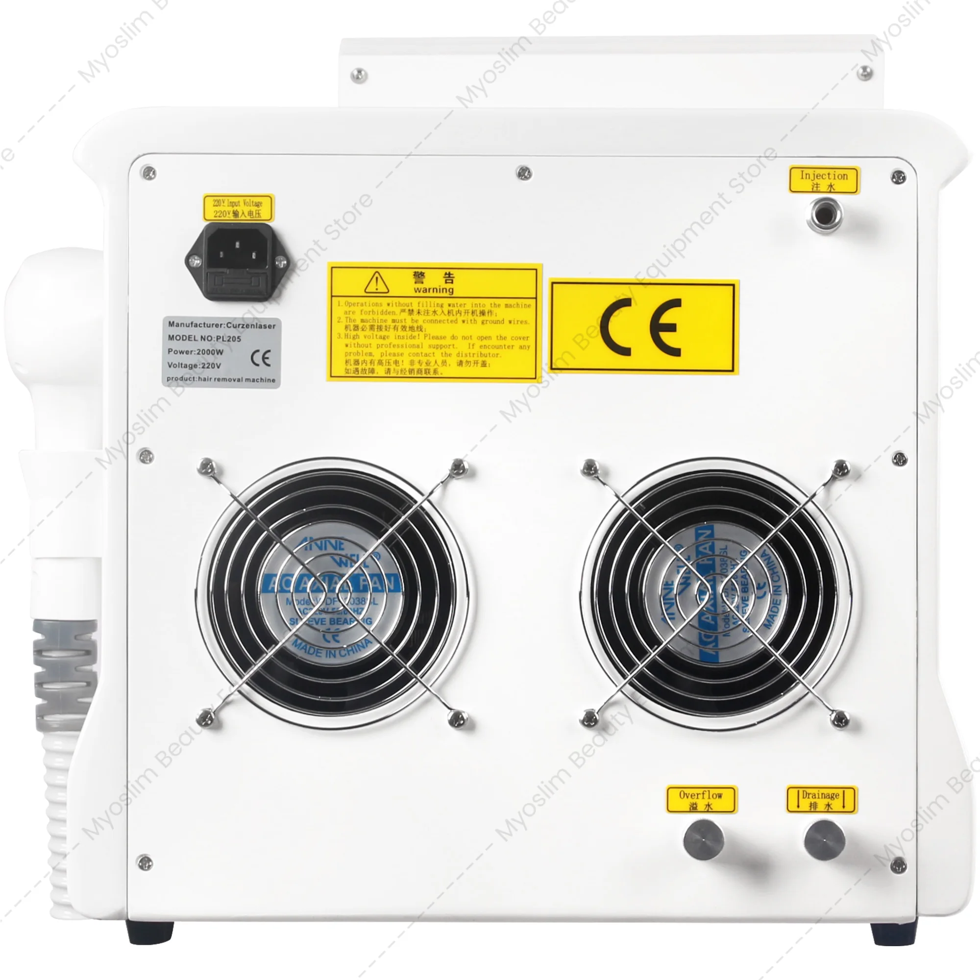 New 808nm Hair Removal Diode Machine - 5000W Ice Platinum Golden Body, With Cooling Head - Pain-Free Hair Removal