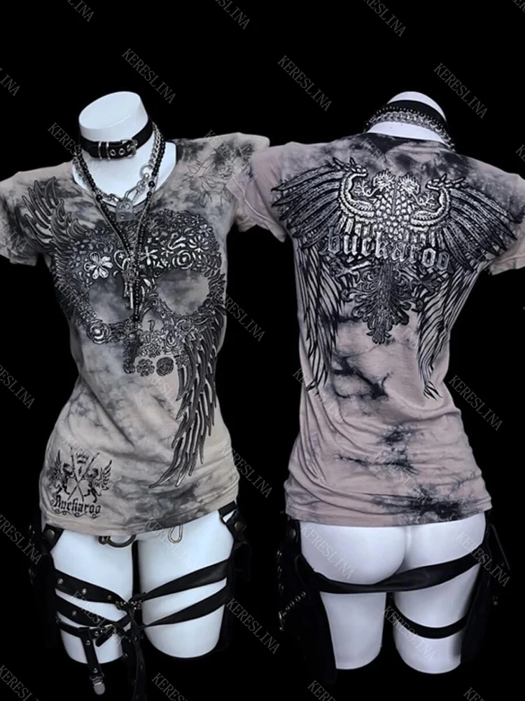 

Новые женские укороченные топы в стиле панк: Харадзюку, ретро, эмо, готика, рок, хип-хоп, уличный стиль, эстетика 2000-х, облегающие, модные