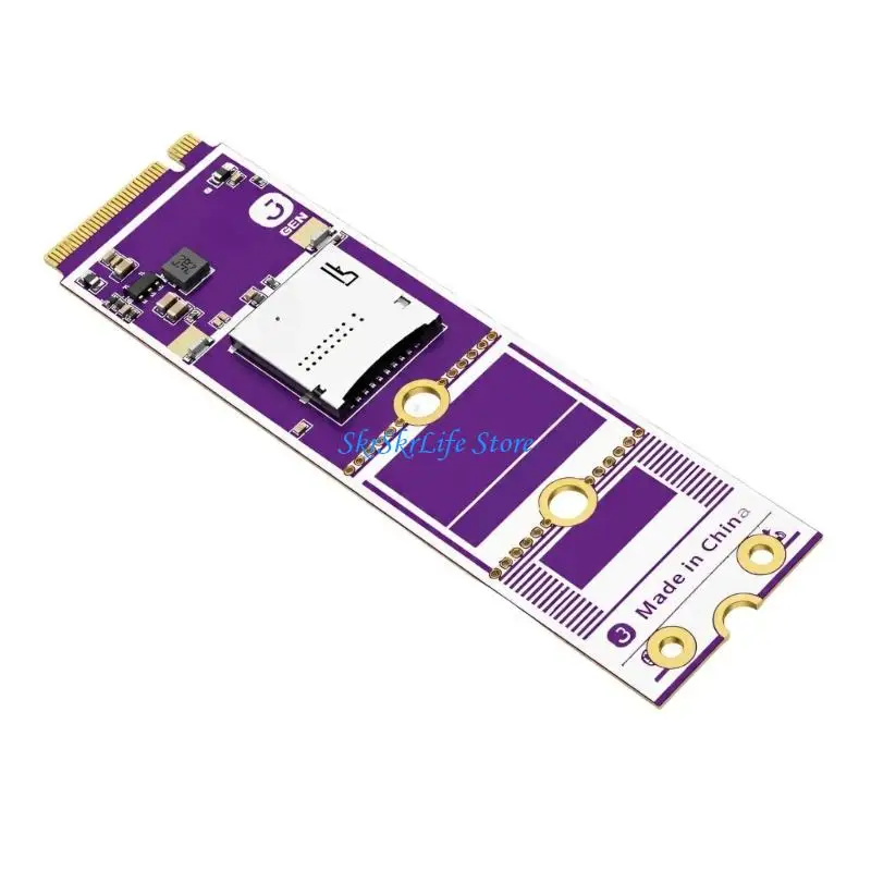 E65E M.2 to SD7.1 TF Card Adapter with Small Removable Storage Card Slot Open Board Layout for Data Access, System Maintenance