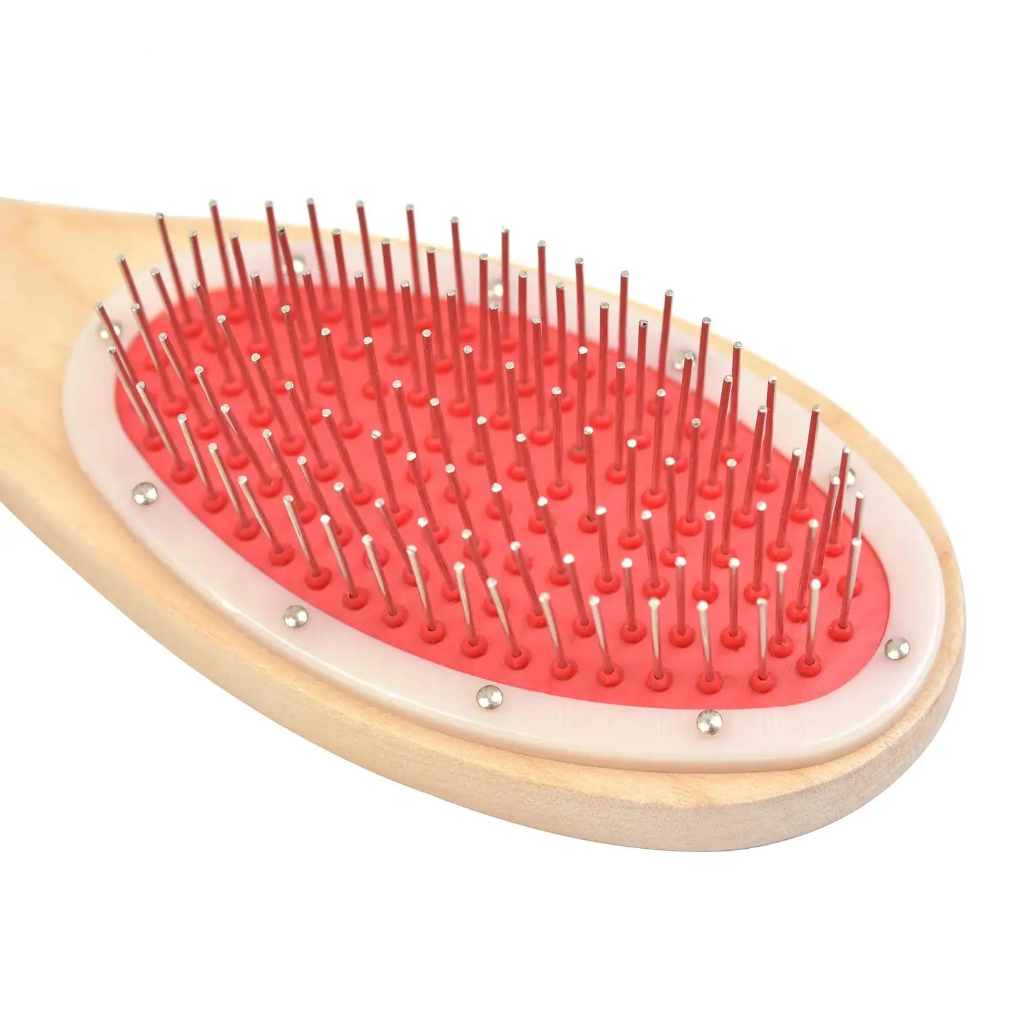 1 Pc Wooden Handle Massage Hair Brush Hair Brush Styling Tool With Metal Pins Air Cushion Massage Hair Comb