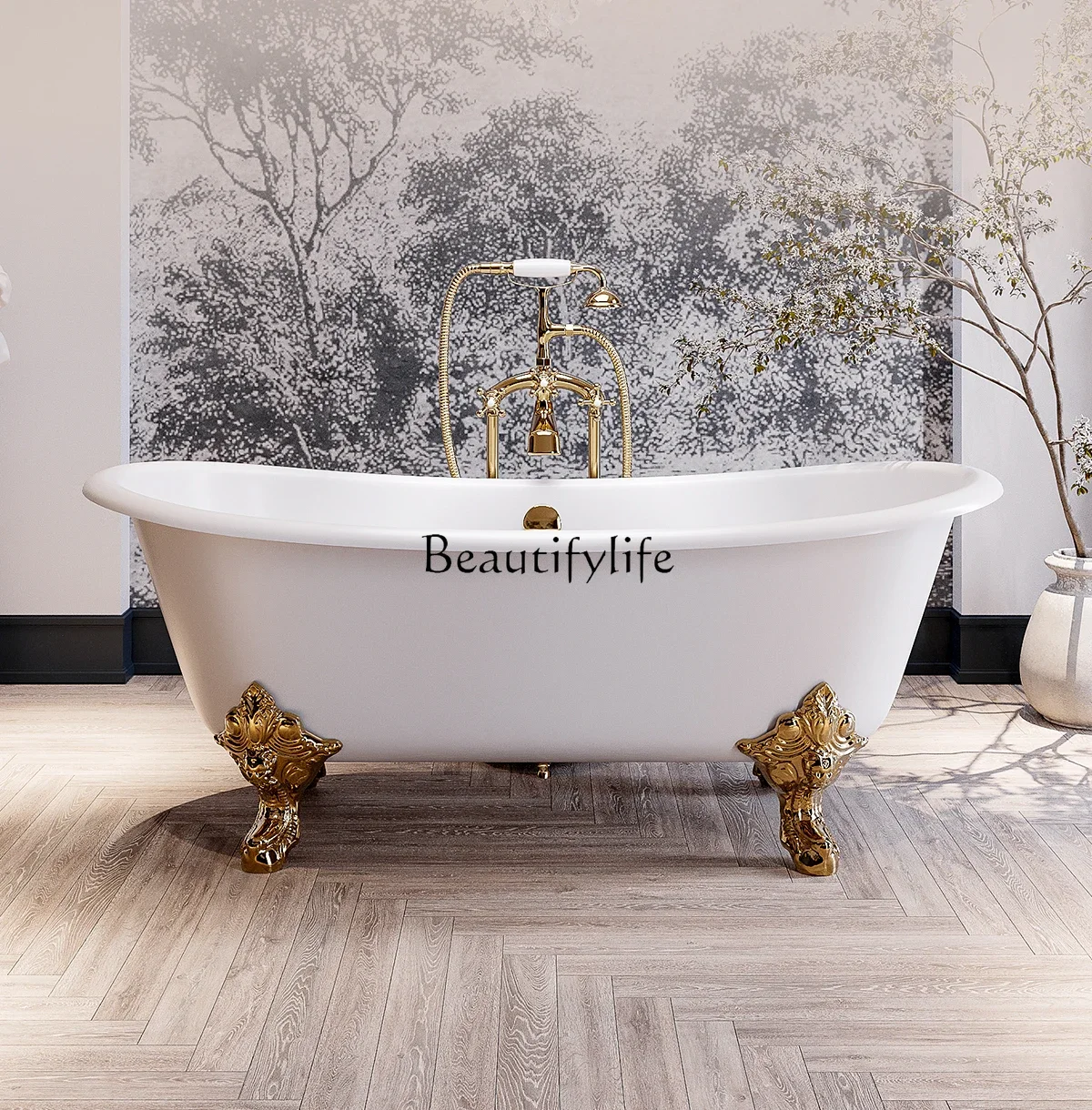 

Z.French ретро керамическая ванна для взрослых, чугунная бытовая ванна от пола до потолка