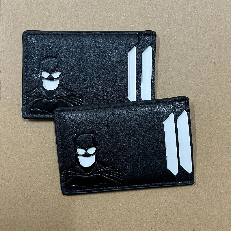 2026 New Leather Bat Wallet Personalized Superhero Mask Card Holder Bat ID Heroic Wallet Gift image 3