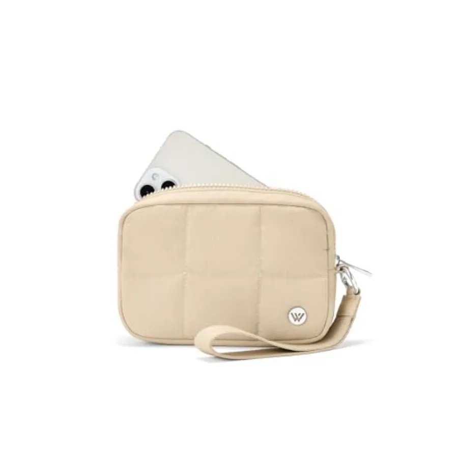 

Кошелек-клатч WESTBRONCO Puffer для женщин, стеганая нейлоновая сумочка с RFID-защитой, мини-косметичка для путешествий, чехол для телефона на молнии