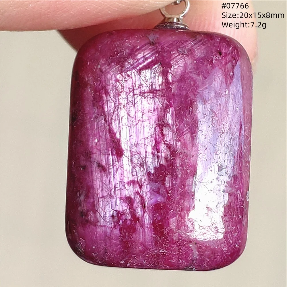 Natural Red Ruby Pendant Bead Ruby Women Men Necklace Jewelry Gemstone 925 Sterling Silver AAAAA view 4