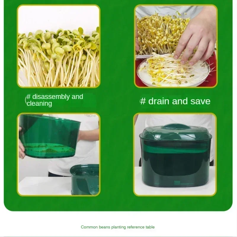 New Raw Bean Sprouting Machine. Automatic Intelligent Household Small Bean Sprouts Pots. Soybean Sprout Germination Artifact.