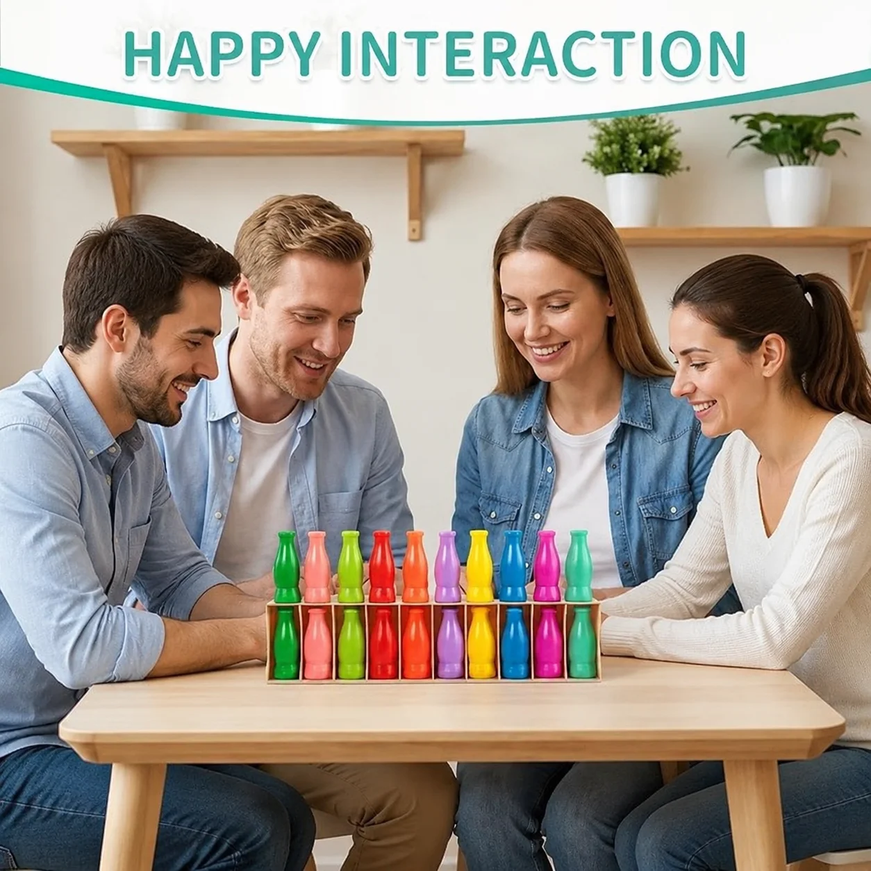 Montessori Educational Toy Rainbow Bottle Sorting Toy Color Classification Matching Smooth Rounded Edges Storage Slot Tray Fine