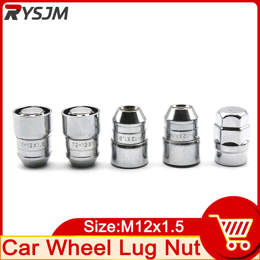 

HD 4pcs Wheel Lock Nut Anti Theft High Quality Wheel Nut Car Parts Locking Nut Car Auto Wheel Lock Lug Nuts With Sleeve M12x1.5