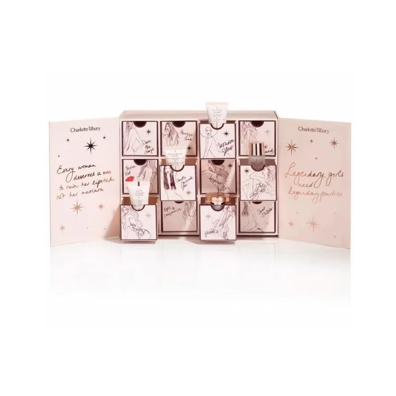 Customization.Wholesale Custom Jewelry Cardboard Gift Box Rigid with Matt Lamination and Embossing for Holiday Advent Calendar w