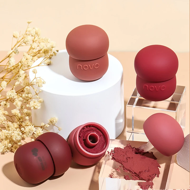 NOVO Small Mushroom Milk Jar Lipsticks Velvet Matte Lipsticks Waterproof Not Easy To Fade Non-stick Cup Student Lip Gloss Makeup