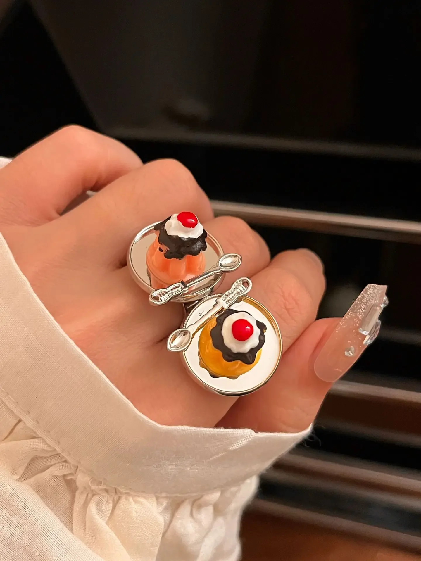 

Cute and Quirky Design Cake Ring Cherry Chocolate Fruit Cake Afternoon Tea Ring Ring Birthday Gift Accessories