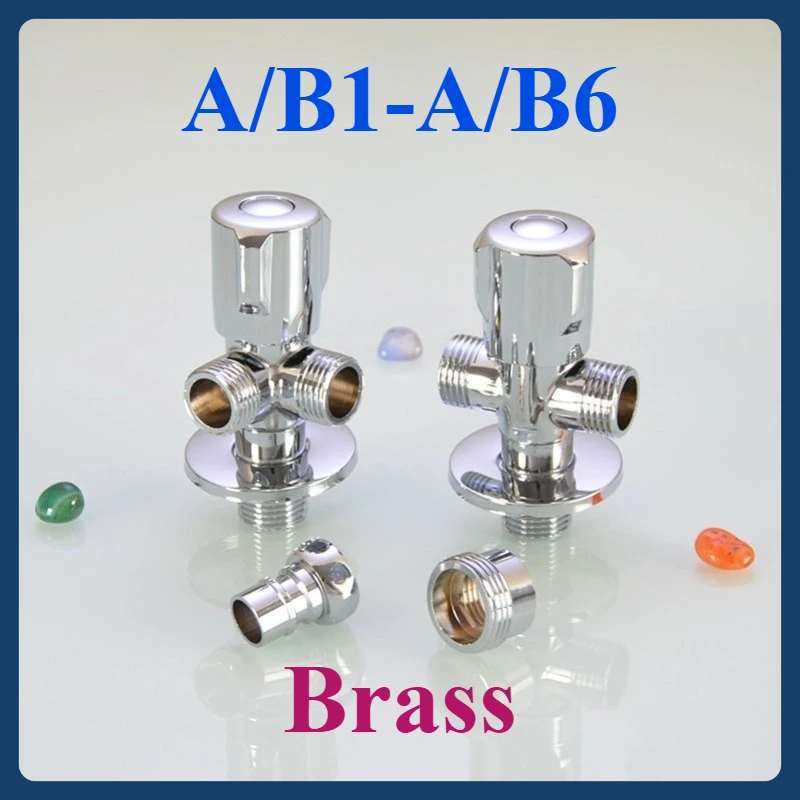 

Brass Angle Valve - 1/2" & 3/4" Thread, Water Shut-Off Valve for Washing Machine Connector