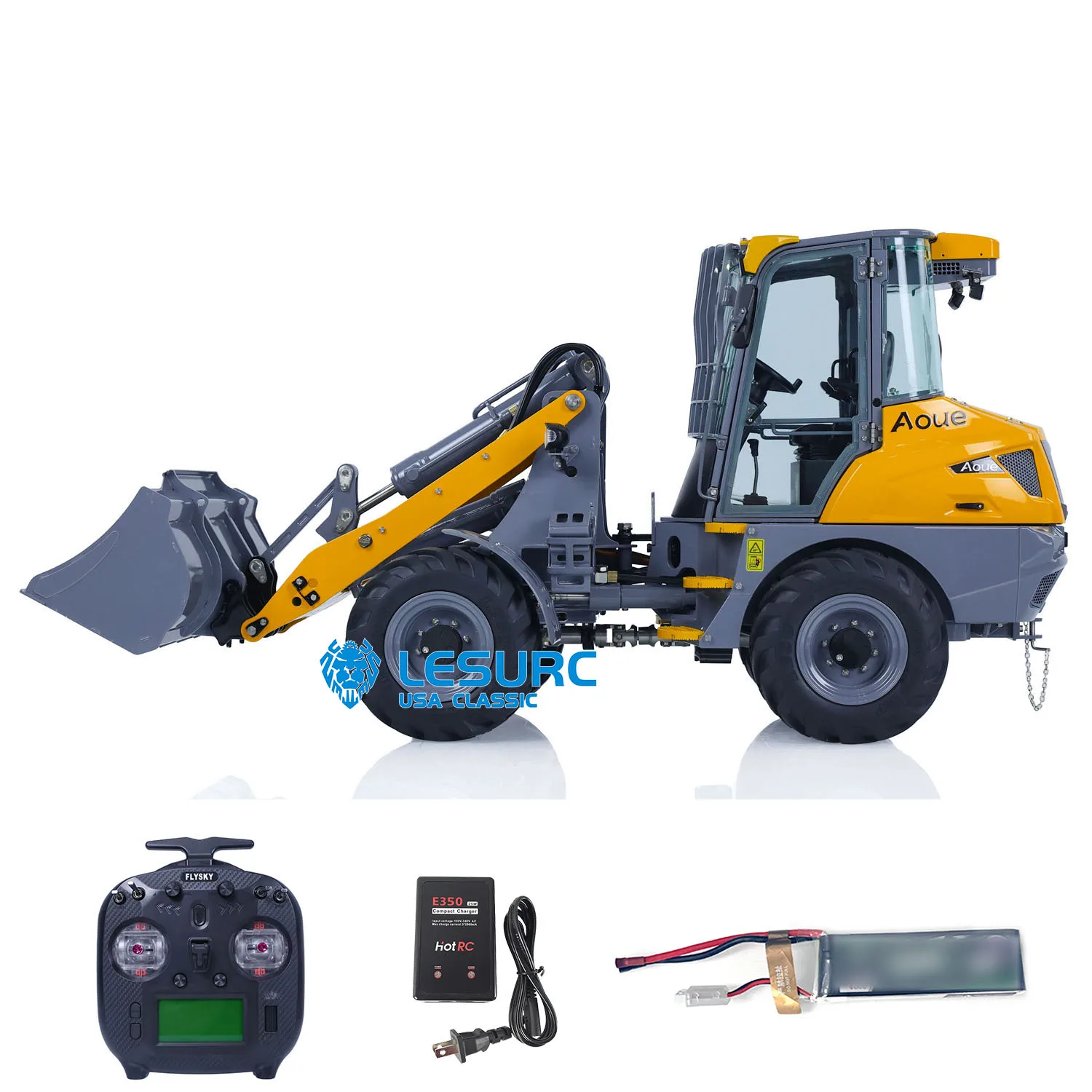 LESU 1/14 Hydraulic RC Loader AOUE MCL8 Radio Control RTR Car W/ Sound Light  ST8 Remote Controller 4-ways Reversing Valve