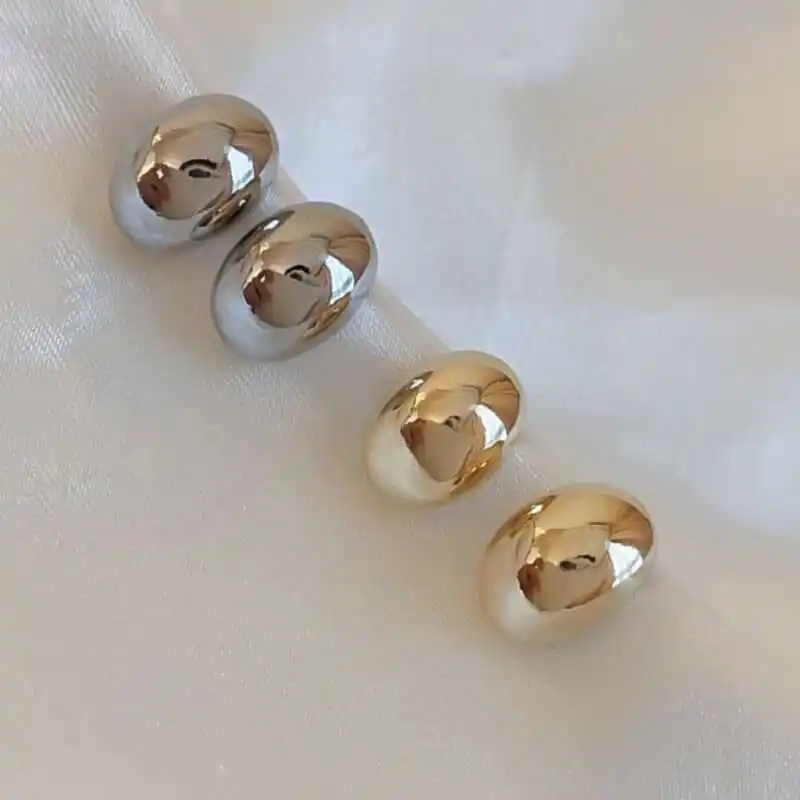 Fashion Smooth Metal Water Drop Stud Earrings Punk Geometric Boat Shaped Hollow Tear Drop Earrings Women's Trend Party Jewelry