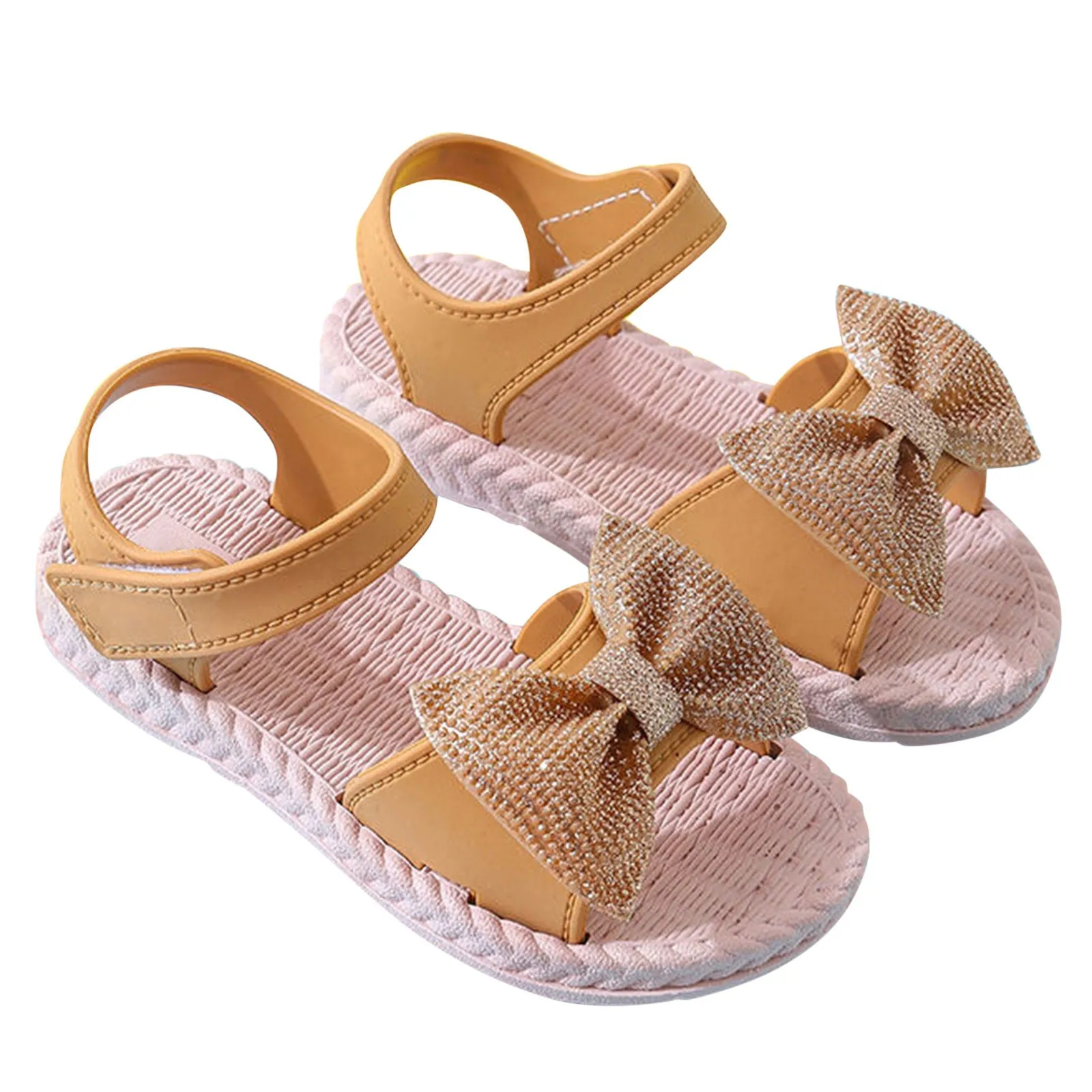 Sandalias 2024 Summer\'s Princess Child Sandals Bow Tie Girls\' Shoes Fashion Casual Non Slip Kids Shoes Beach Shoes zapatos niña