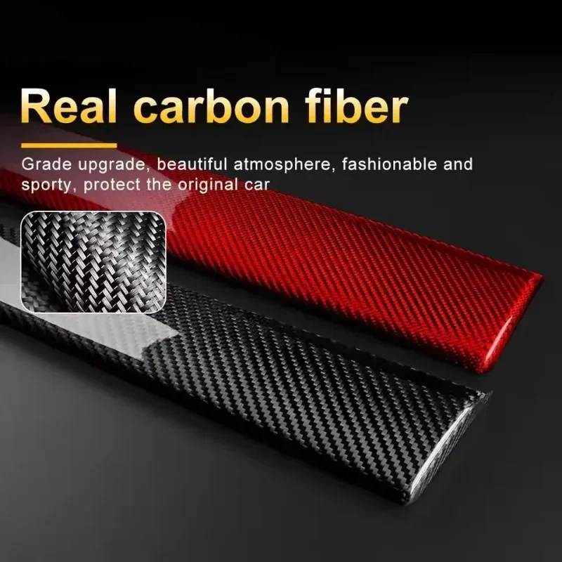 For Subaru WRX Real Dry Hard Carbon Fiber Sticker Crosstrek Co-pilot Dashboard Strip Trim modification 2022-2024 Accessories