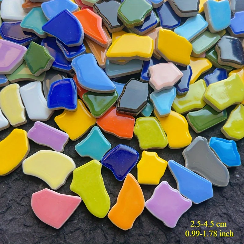 100/200 Grams of Colorful Free-Form Mosaic Materials, Irregular Shaped Mosaic Pieces, Suitable for Various Types of Mosaic Crafts, Cultural and Creative Ornaments, and Home Decoration Creations